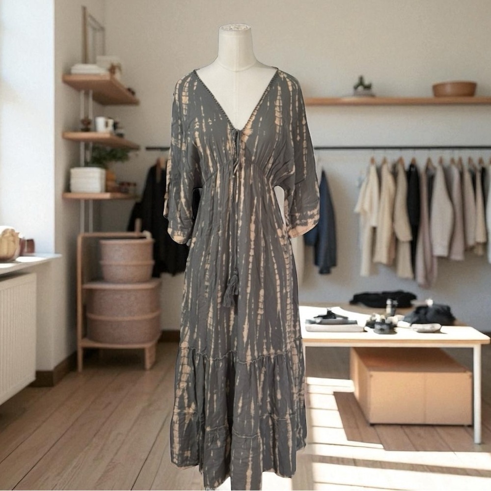 BALI QUEEN - Kaftan Maxi Tie Dye Dress - One Size